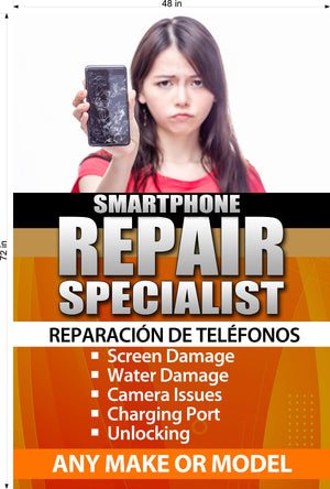 Phone Repair 05 Perforated Mesh One Way Vision See Through Window Vinyl Buy Smart Fix Cell Tablet Sign Salon Vertical