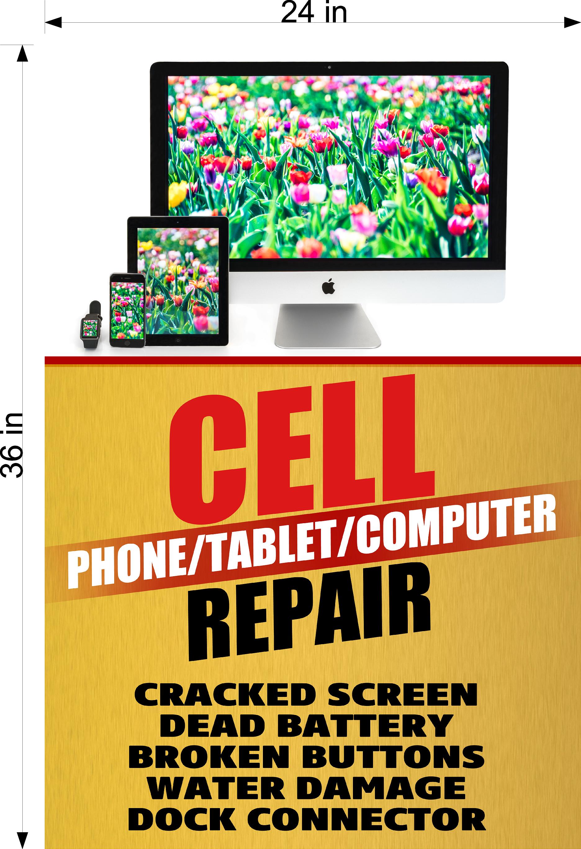 Phone Repair 07 Perforated Mesh One Way Vision See Through Window Vinyl Buy Smart Fix Cell Tablet Sign Salon Vertical