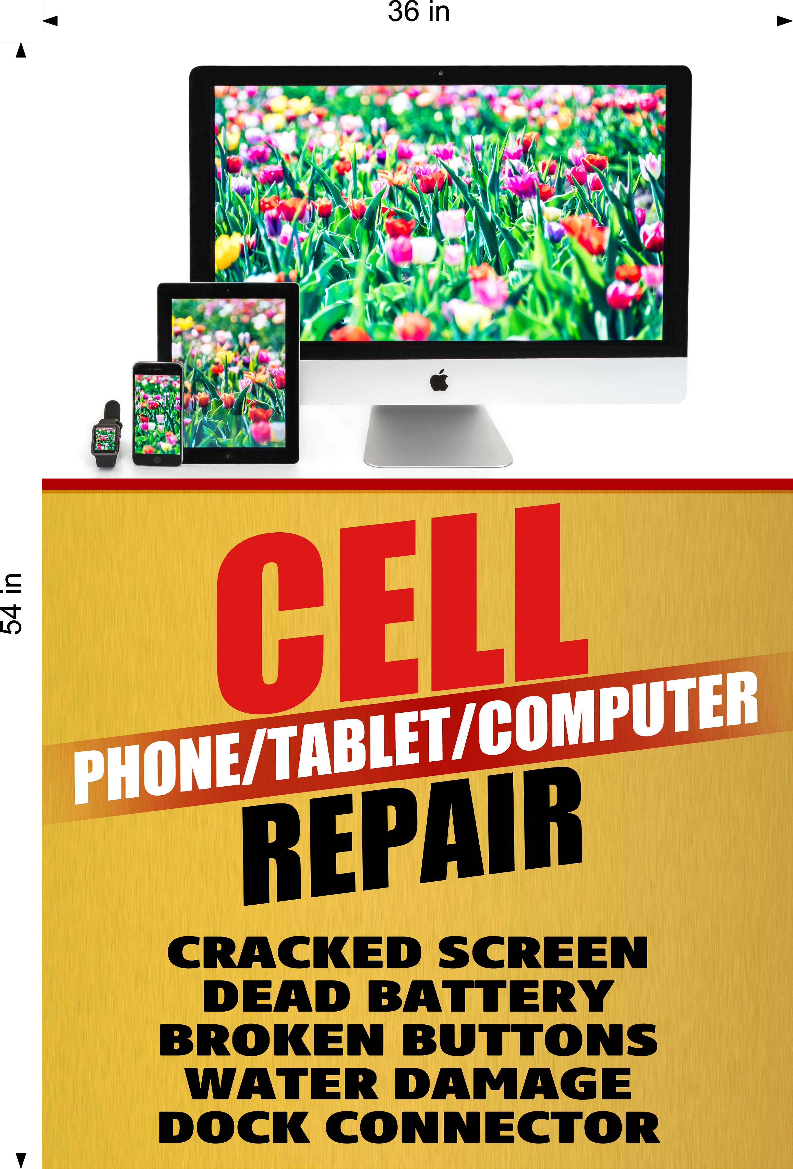 Phone Repair 07 Perforated Mesh One Way Vision See Through Window Vinyl Buy Smart Fix Cell Tablet Sign Salon Vertical