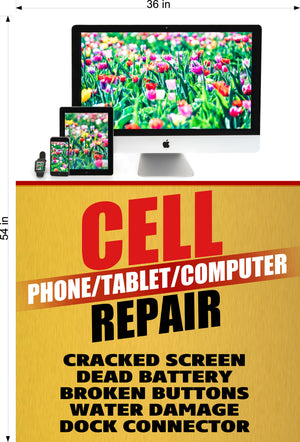 Phone Repair 07 Perforated Mesh One Way Vision See Through Window Vinyl Buy Smart Fix Cell Tablet Sign Salon Vertical