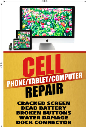Phone Repair 07 Photo-Realistic Paper Poster Premium Interior Inside Sign Fix Smartphone buy Cell Wall Window Non-Laminated Vertical