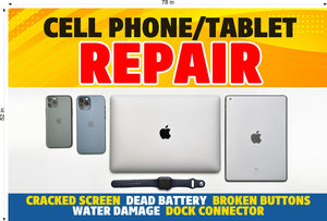 Phone Repair 09 Perforated Mesh One Way Vision See Through Window Vinyl Buy Smart Fix Cell Tablet Sign Salon Horizontal