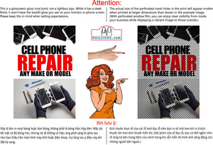Phone Repair 03 Perforated Mesh One Way Vision See Through Window Vinyl Buy Fix Cell Tablet Sign Salon Vertical