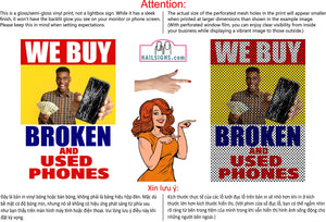 Phone Repair 06 Perforated Mesh One Way Vision See Through Window Vinyl Buy Smart Fix Cell Tablet Sign Salon Vertical