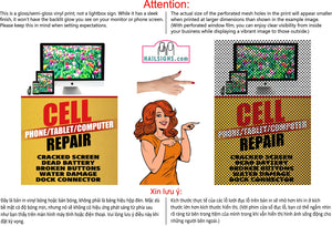 Phone Repair 07 Perforated Mesh One Way Vision See Through Window Vinyl Buy Smart Fix Cell Tablet Sign Salon Vertical