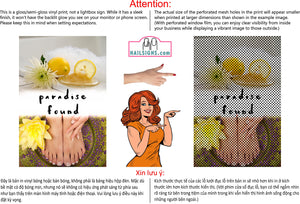Quote 18 Perforated Mesh One Way Vision See-Through Window Vinyl Salon Paradise Found Vertical