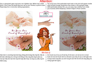 Quote 03 Perforated Mesh One Way Vision See-Through Window Vinyl Salon Sign Be Your Own Kind of Beautiful Vertical