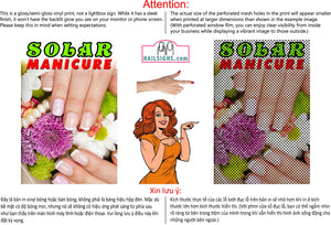 Solar 07 Perforated Mesh One Way Vision See-Through Window Vinyl Nail Salon Sign Vertical