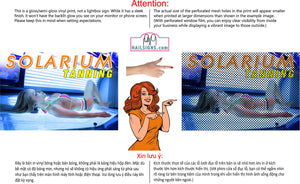 Tanning 07 Perforated Mesh One Way Vision Window Vinyl Nail Salon See-Through Sign Solarium Spray Sun Horizontal