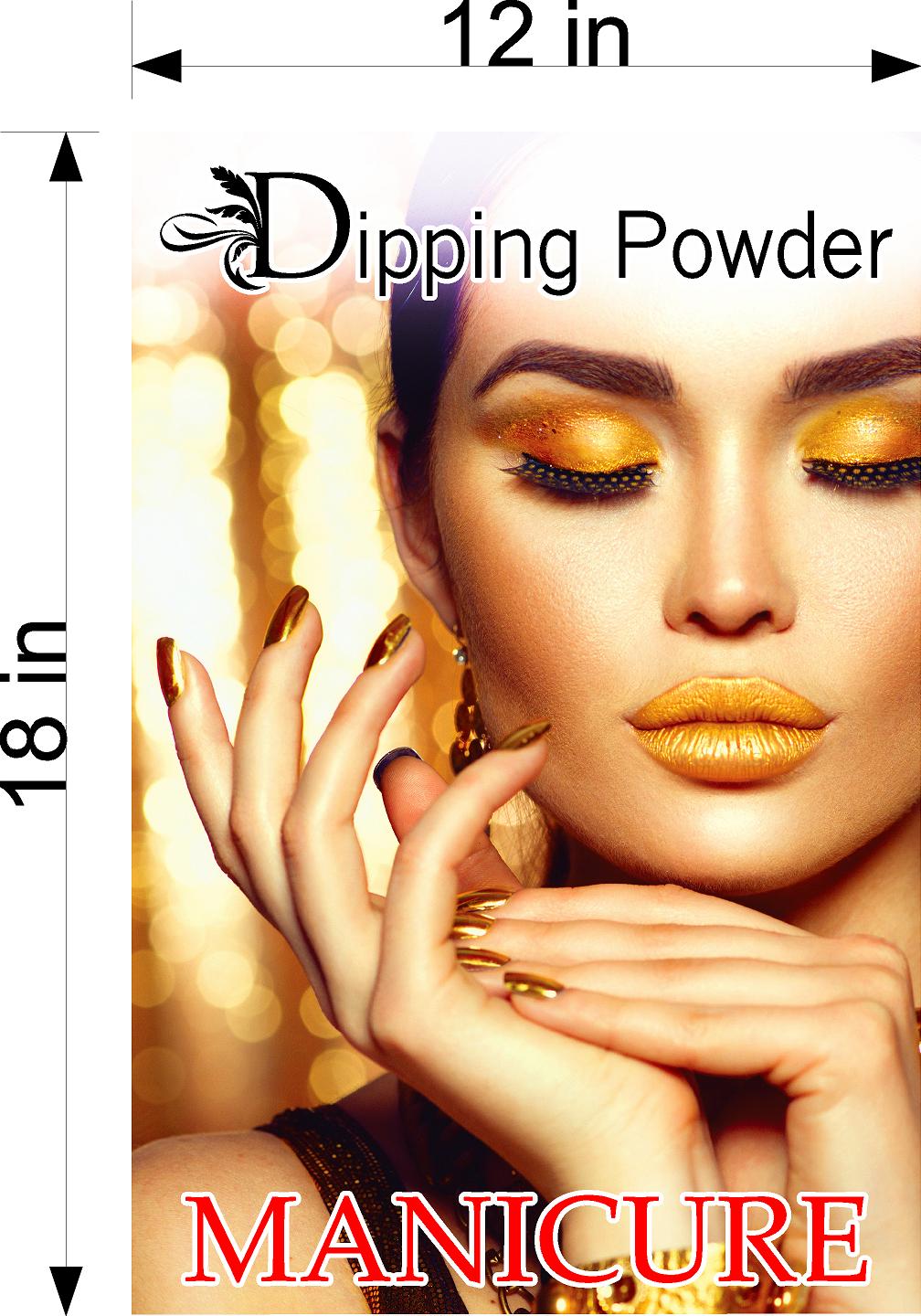 Dipping Powder 02 Wallpaper Poster Decal with Adhesive Backing Wall Sticker Decor Nail Salon Sign Vertical