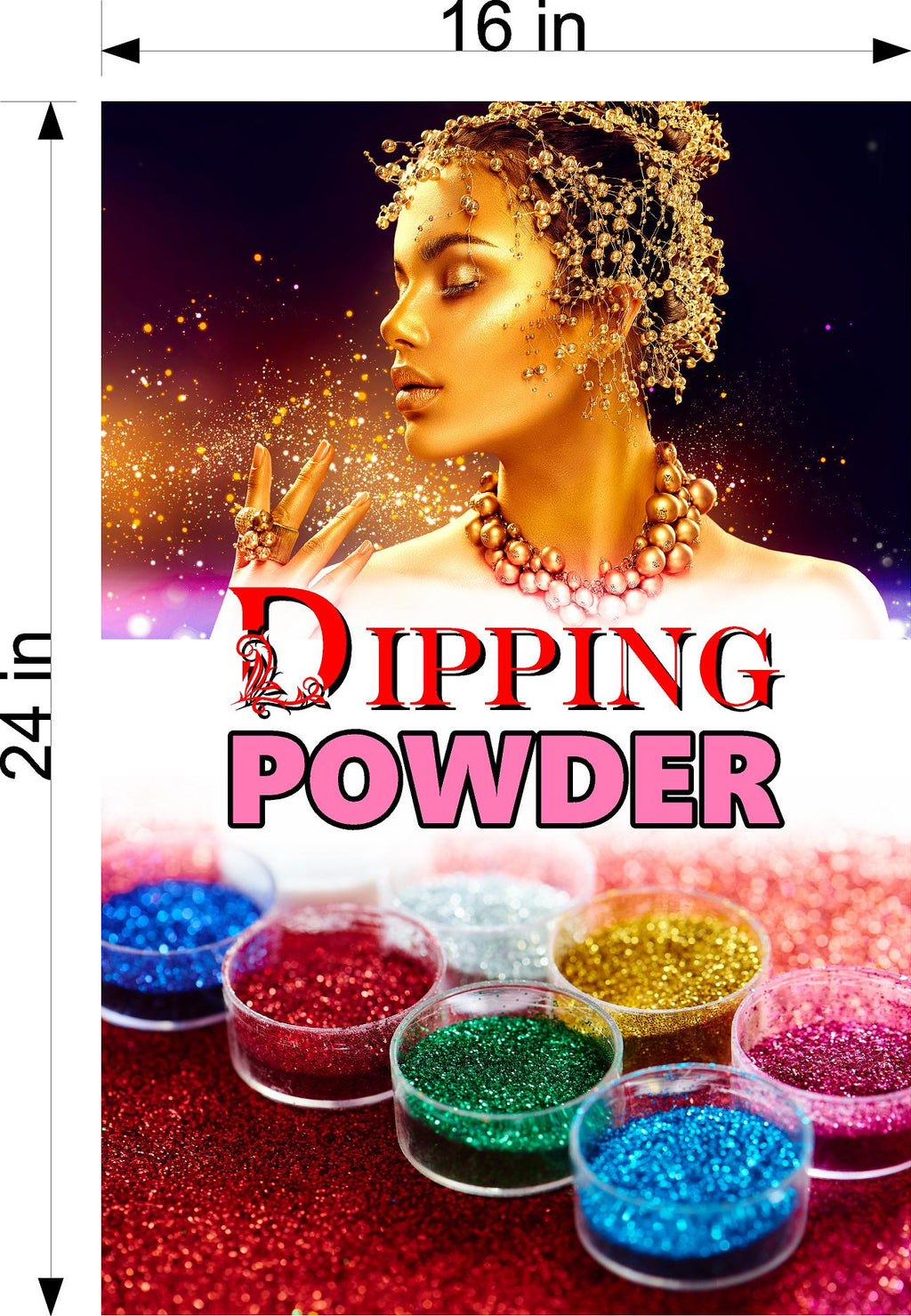 Dipping Powder 04 Photo-Realistic Paper Poster Premium Interior Inside Sign Non-Laminated Nail Salon Vertical