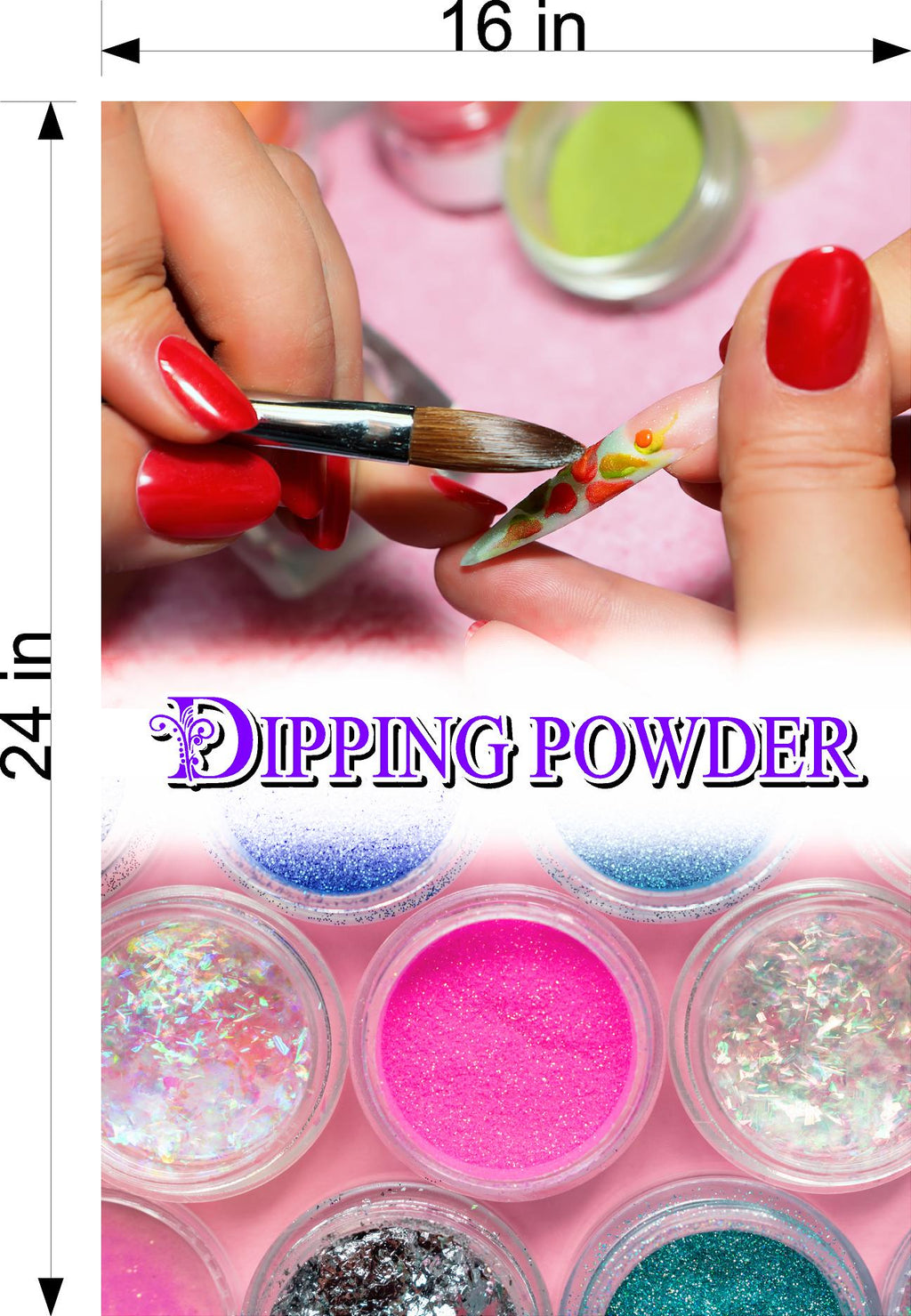 Dipping Powder 06 Photo-Realistic Paper Poster Premium Interior Inside Sign Non-Laminated Nail Salon Vertical