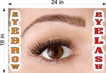 Eyebrows 15 Perforated Mesh One Way Vision See-Through Window Vinyl Salon Sign Eyelash Horizontal
