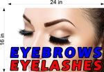 Eyebrows 04 Perforated Mesh One Way Vision See-Through Window Salon Vinyl Sign Horizontal Eyelashes
