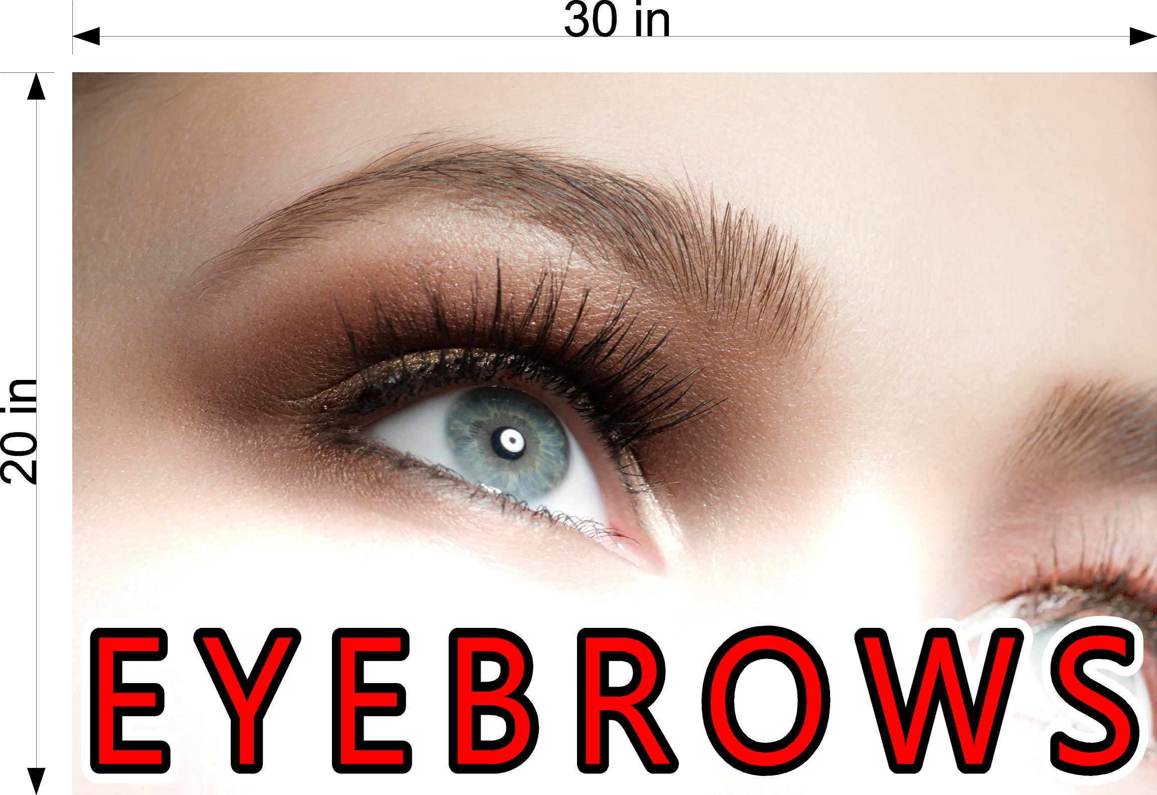 Eyebrows 01 Perforated Mesh One Way Vision See-Through Window Vinyl Salon Horizontal