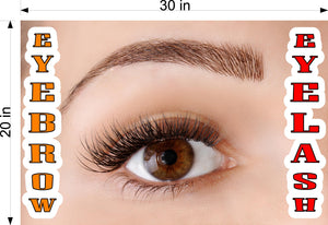 Eyebrows 15 Wallpaper Poster Decal with Adhesive Backing Wall Sticker Decor Indoors Interior Sign Eyelash Horizontal
