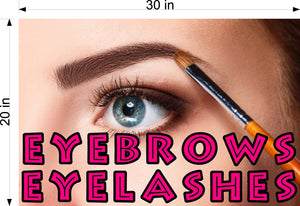 Eyebrows 03 Perforated Mesh One Way Vision See-Through Window Salon Vinyl Sign eyelashes Horizontal