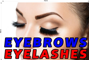 Eyebrows 04 Perforated Mesh One Way Vision See-Through Window Salon Vinyl Sign Horizontal Eyelashes