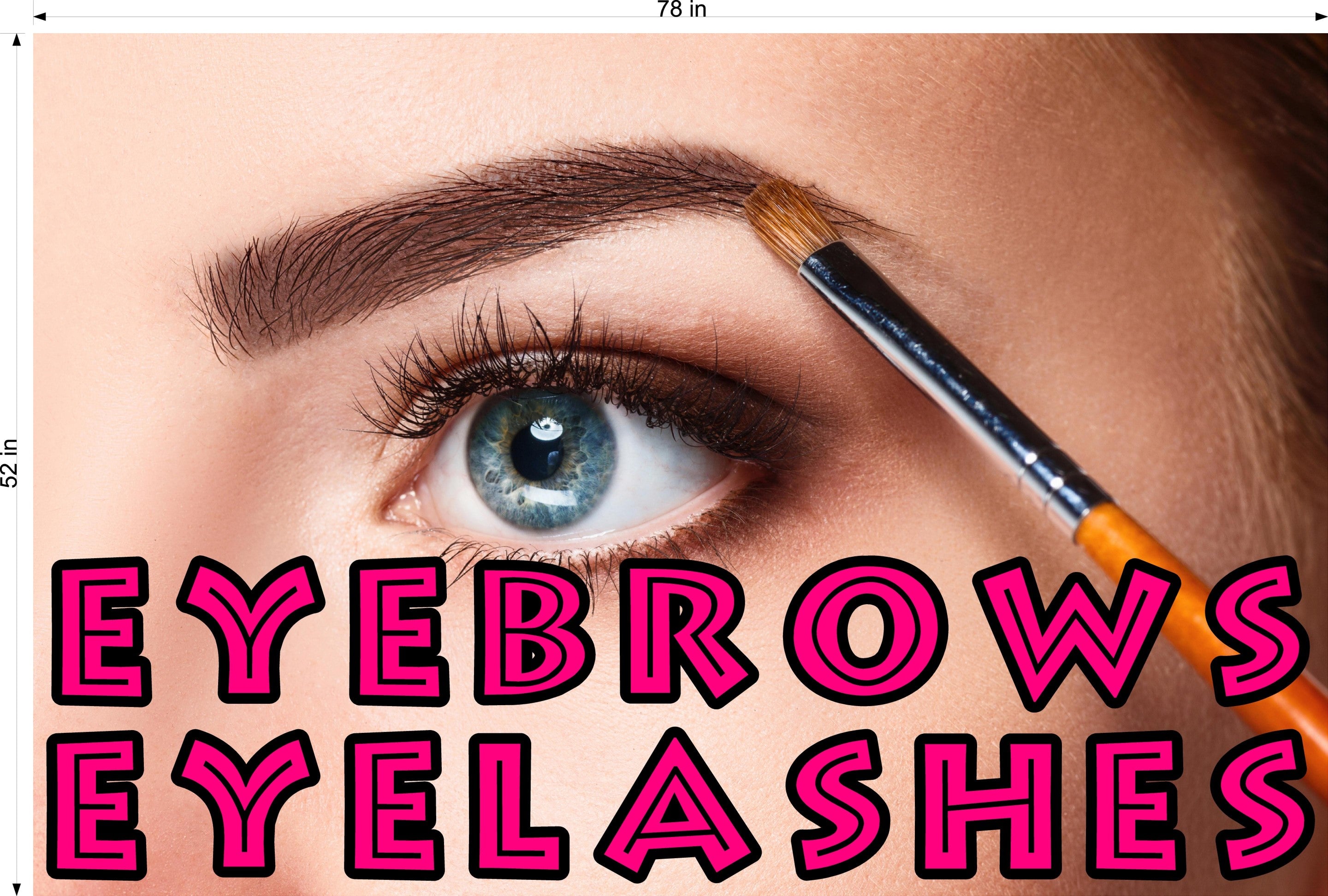 Eyebrows 03 Perforated Mesh One Way Vision See-Through Window Salon Vinyl Sign eyelashes Horizontal