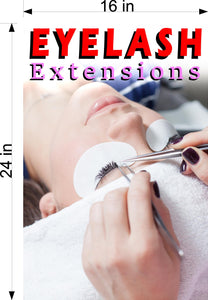 Eyelash 03 Perforated Mesh One Way Vision See-Through Window Vinyl Salon Sign Extension Vertical