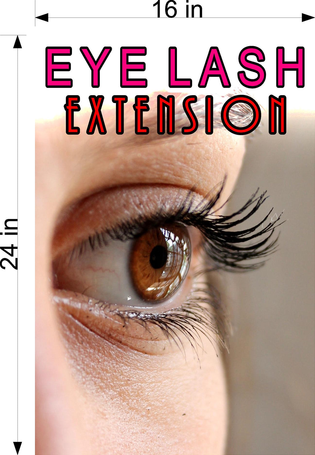 Eyelash 05 Perforated Mesh One Way Vision See-Through Window Vinyl Salon Sign Extension Vertical