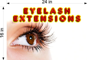 Eyelash 07 Perforated Mesh One Way Vision See-Through Window Vinyl Salon Sign Extensions Horizontal