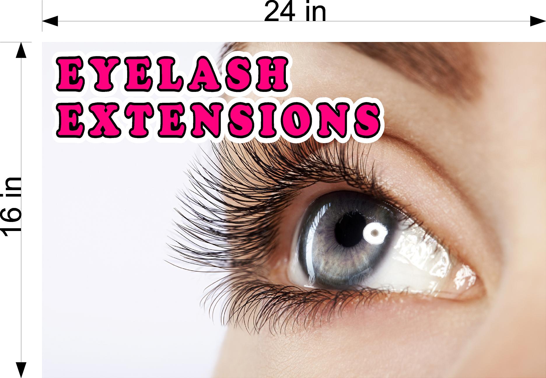 Eyelash 09 Photo-Realistic Paper Poster Premium Interior Inside Sign Advertising Marketing Wall Window Non-Laminated Extensions Horizontal