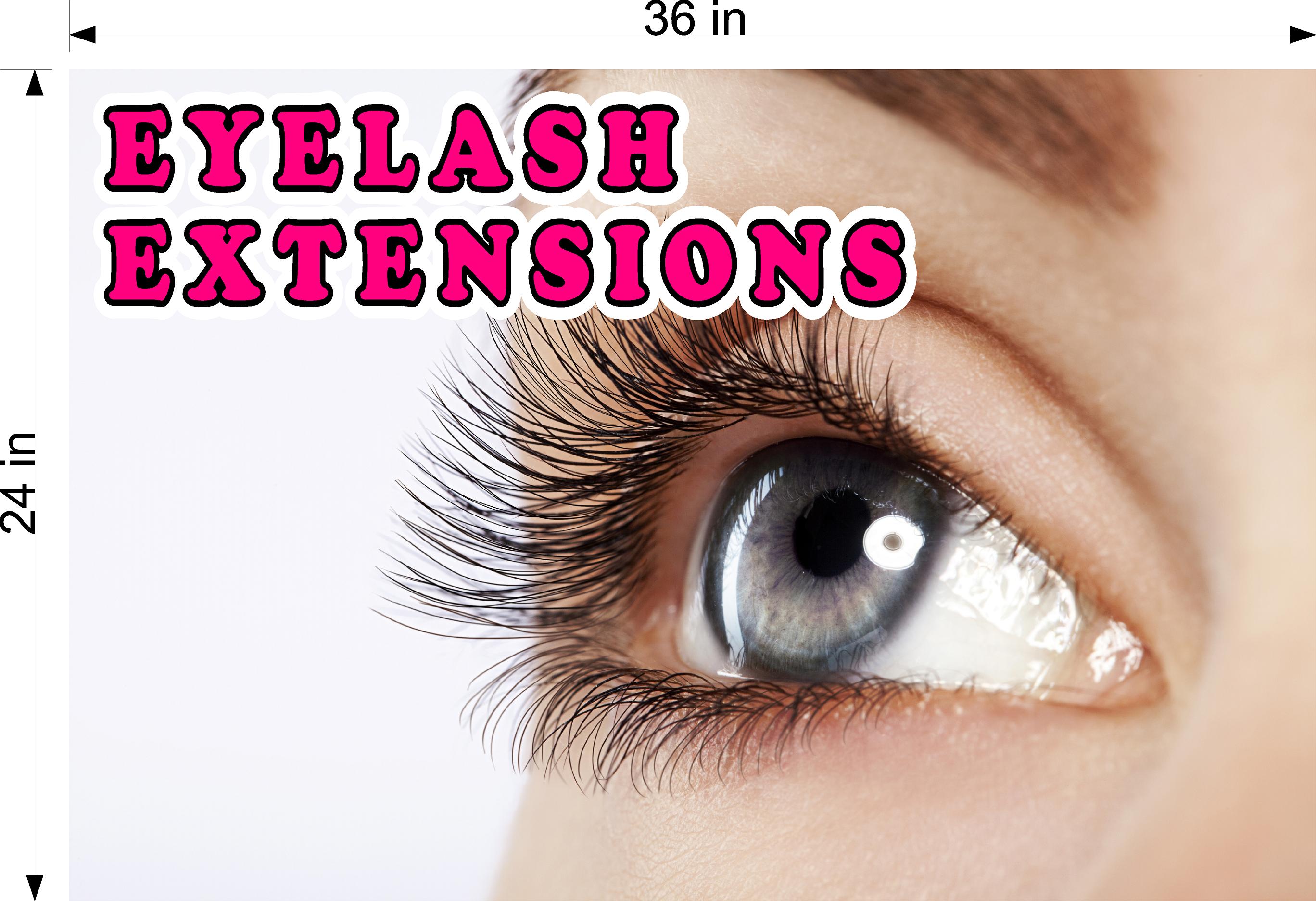 Eyelash 09 Perforated Mesh One Way Vision See-Through Window Vinyl Salon Sign Eyebrows Extension Horizontal