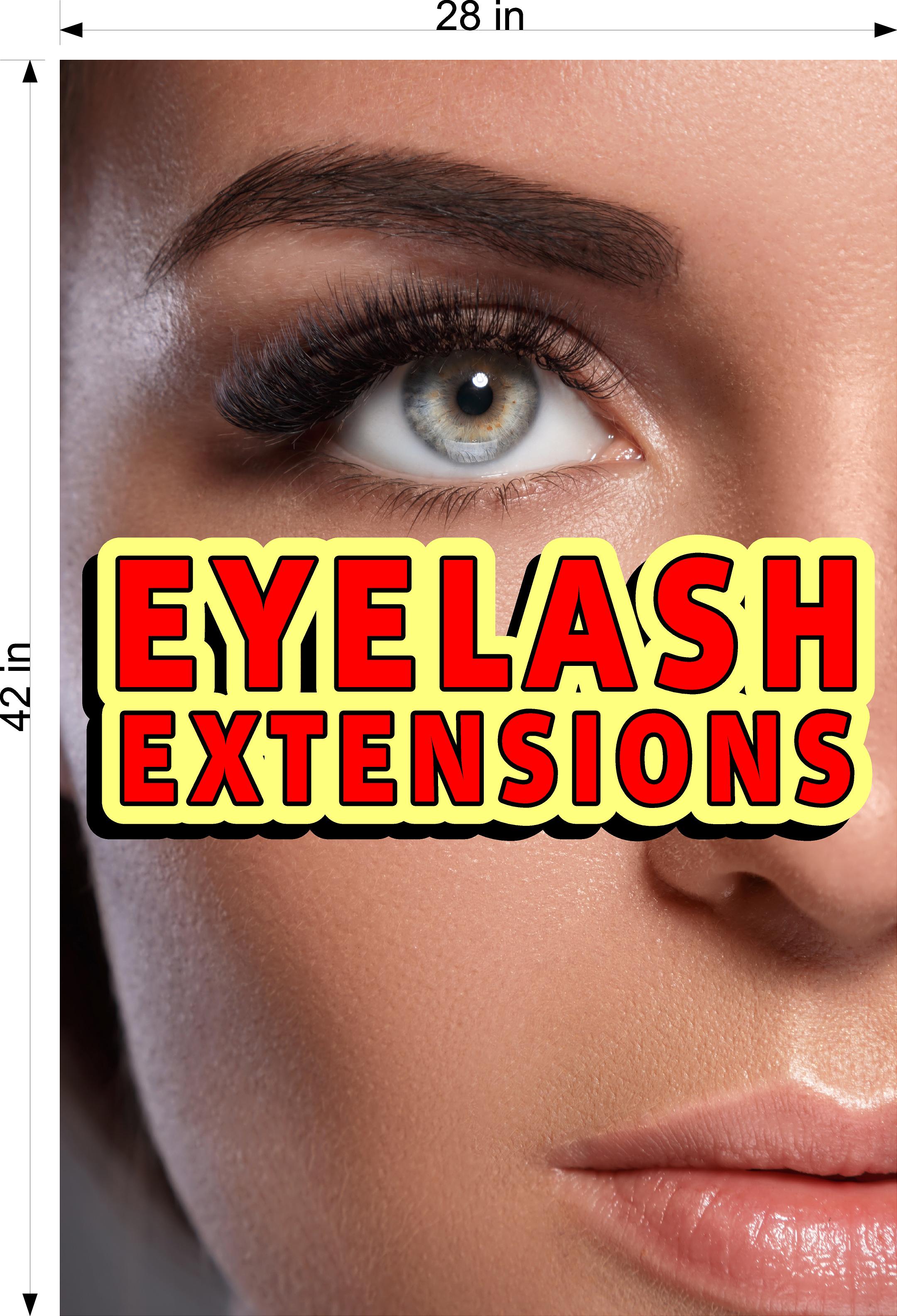 Eyelash 10 Perforated Mesh One Way Vision See-Through Window Vinyl Salon Sign Extension Vertical