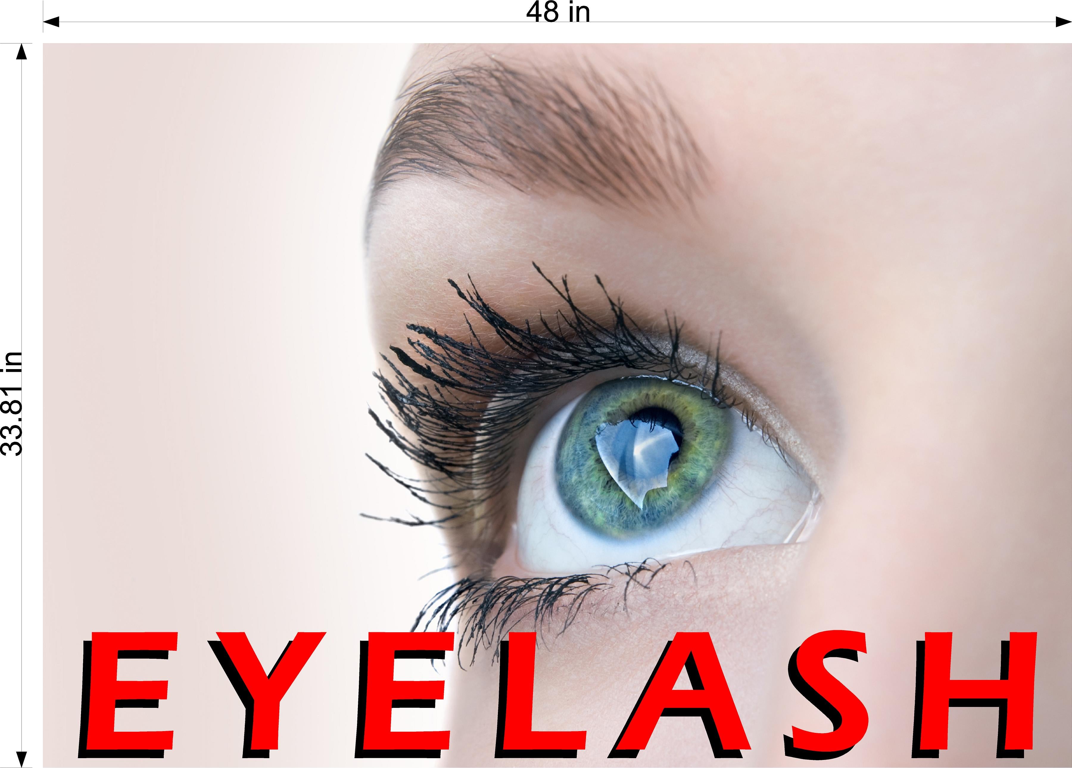 Eyelash 02 Perforated Mesh One Way Vision See-Through Window Vinyl Salon Sign Extension Horizontal
