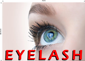 Eyelash 02 Perforated Mesh One Way Vision See-Through Window Vinyl Salon Sign Extension Horizontal