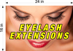 Eyelash 01 Perforated Mesh One Way Vision See-Through Window Vinyl Salon Sign Extension Horizontal