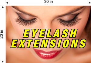 Eyelash 01 Perforated Mesh One Way Vision See-Through Window Vinyl Salon Sign Extension Horizontal