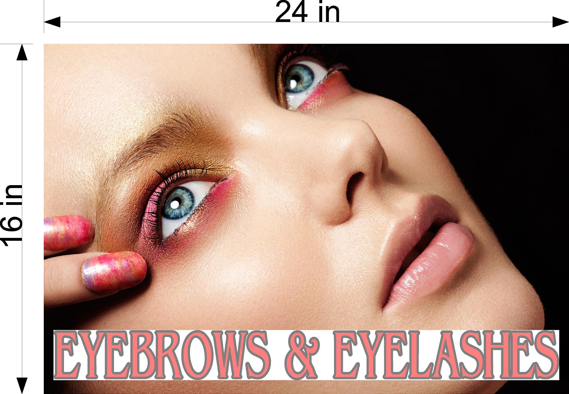 Eyebrows 13 Photo-Realistic Paper Poster Premium Interior Inside Sign Advertising Marketing Wall Window Non-Laminated Eyelashes Horizontal