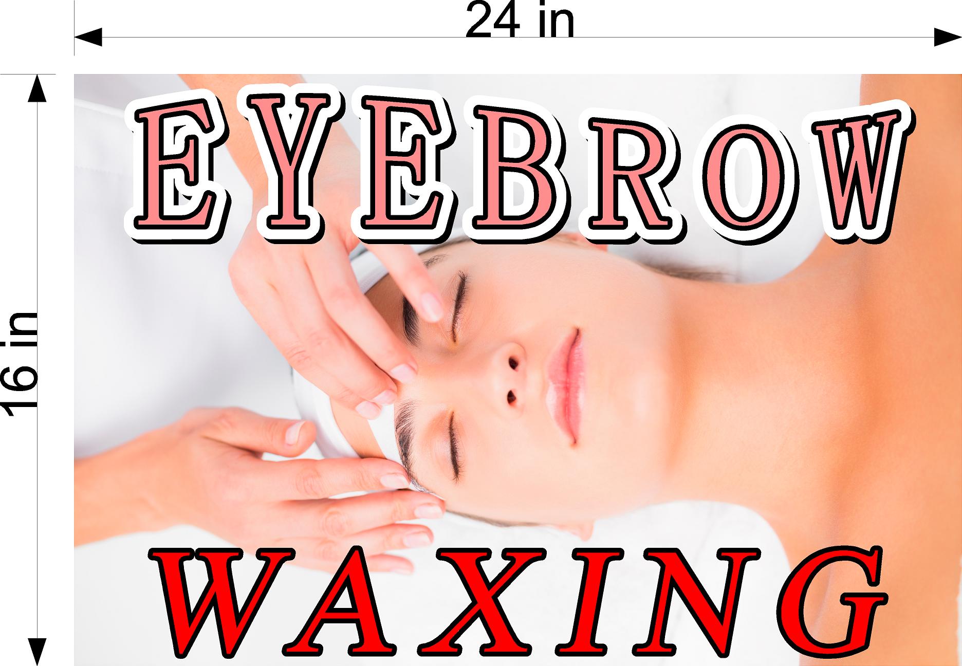Eyebrows 09 Perforated Mesh One Way Vision See-Through Window Vinyl Salon Sign Waxing Horizontal