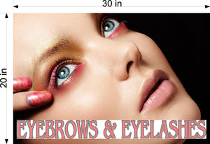 Eyebrows 13 Photo-Realistic Paper Poster Premium Interior Inside Sign Advertising Marketing Wall Window Non-Laminated Eyelashes Horizontal
