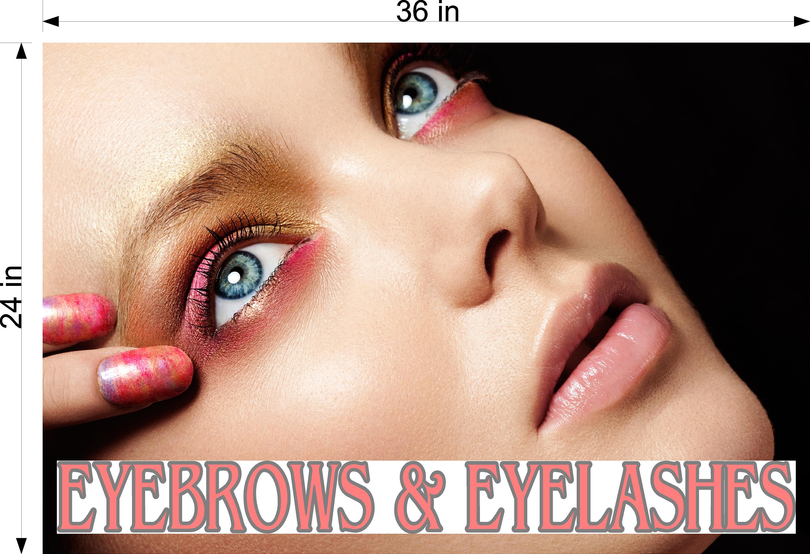 Eyebrows 13 Photo-Realistic Paper Poster Premium Interior Inside Sign Advertising Marketing Wall Window Non-Laminated Eyelashes Horizontal