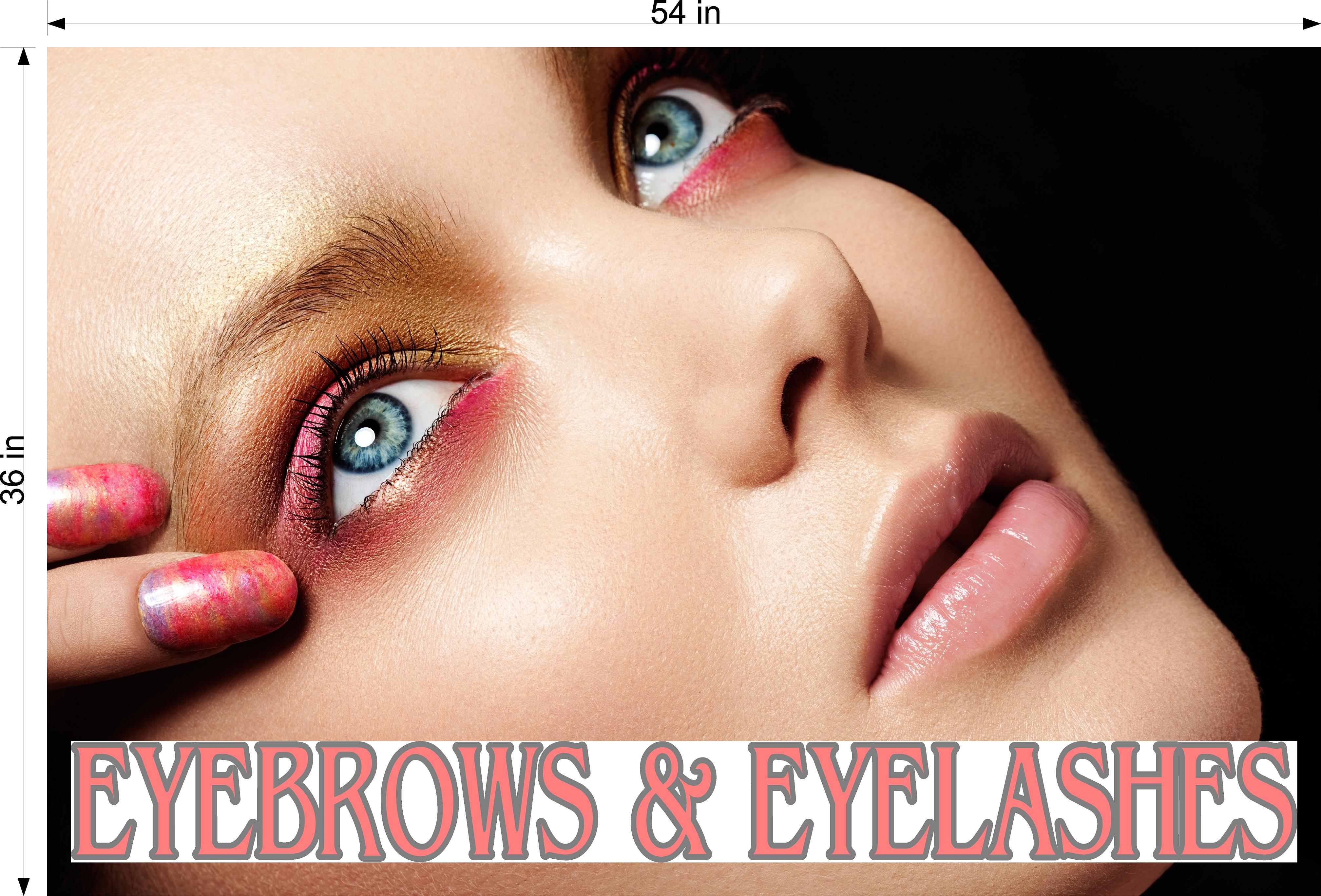 Eyebrows 13 Perforated Mesh One Way Vision See-Through Window Vinyl Salon Sign Eyelashes Horizontal