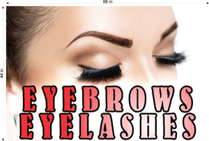 Eyebrows 12 Perforated Mesh One Way Vision See-Through Window Vinyl Salon Sign Eyelashes Horizontal