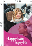 Family Hair 13 Perforated Mesh One Way Vision Window See-Through Sign Salon Vinyl Cut Haircut Vertical