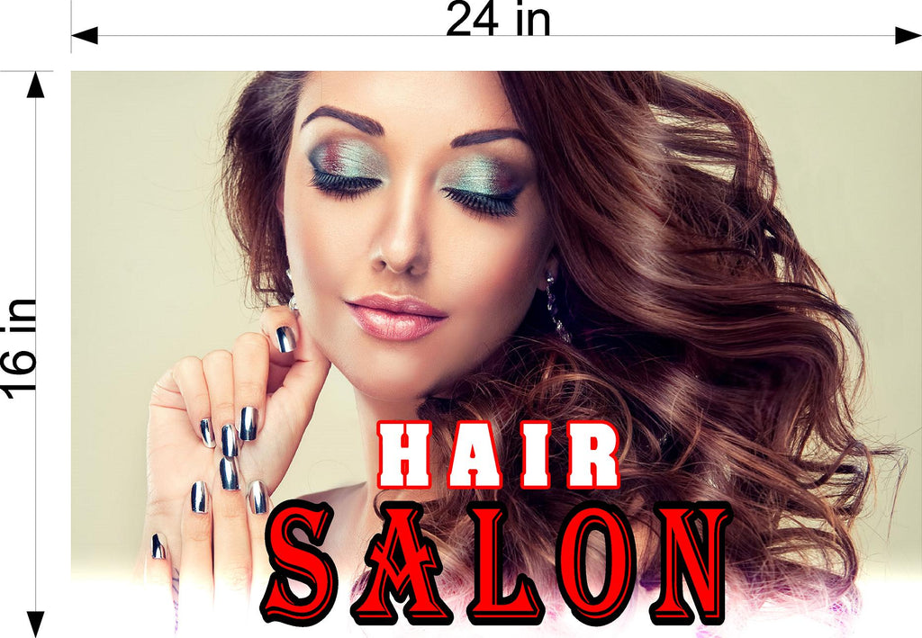 Hair Salon 04 Beauty Perforated Mesh One Way Vision Window See-Through Sign Salon Vinyl Decor Horizontal