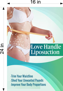 Liposuction 02 Perforated Mesh One Way Vision Window See-Through Sign Vinyl Plastic Surgery Procedure Obesity Cosmetic Vertical