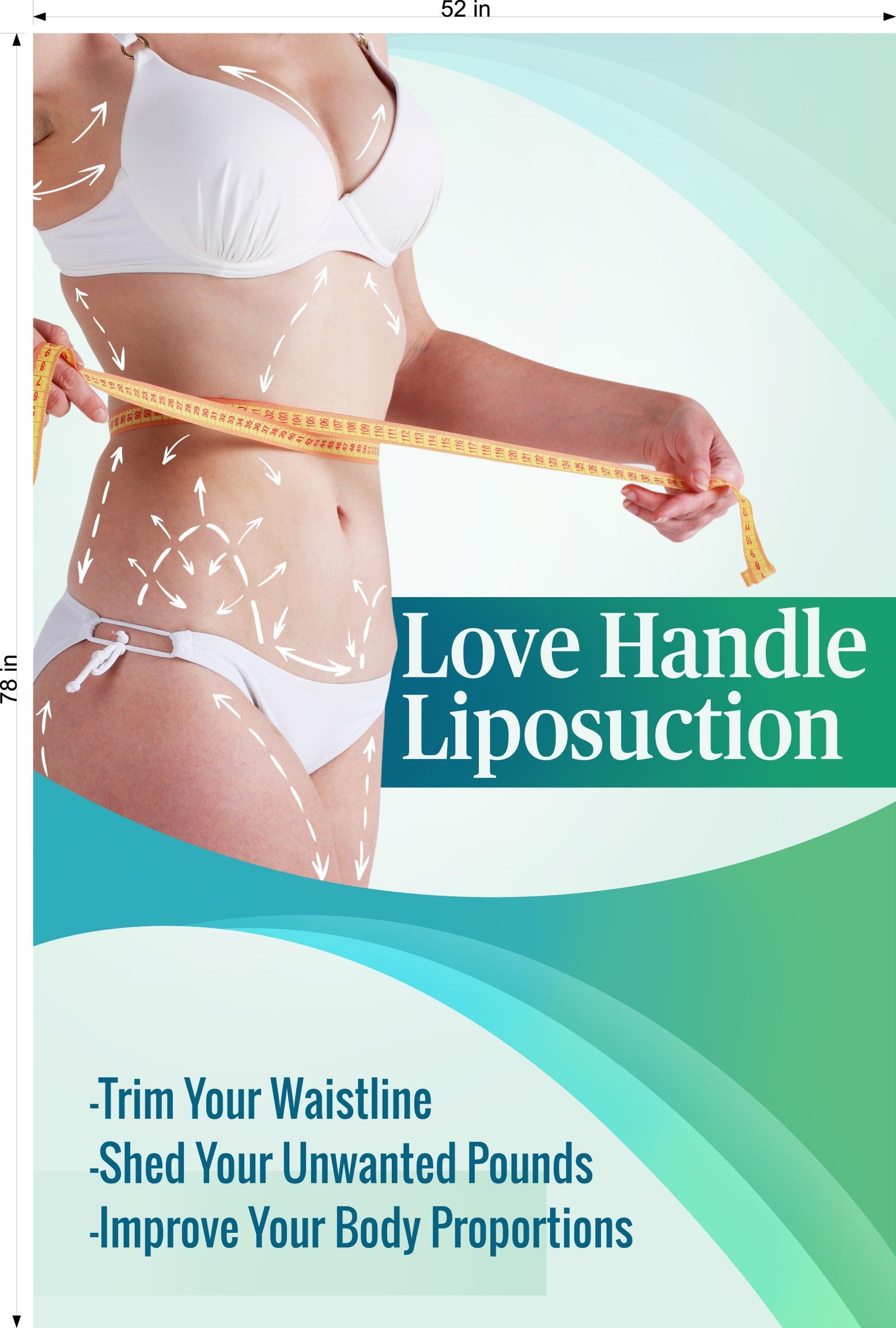 Liposuction 02 Photo-Realistic Paper Poster Interior Sign Non-Laminated Plastic Surgery Procedure Obesity Cosmetic Vertical