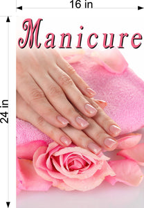 Manicure 27 Perforated Mesh One Way Vision See-Through Window Vinyl Nail Salon Sign Vertical