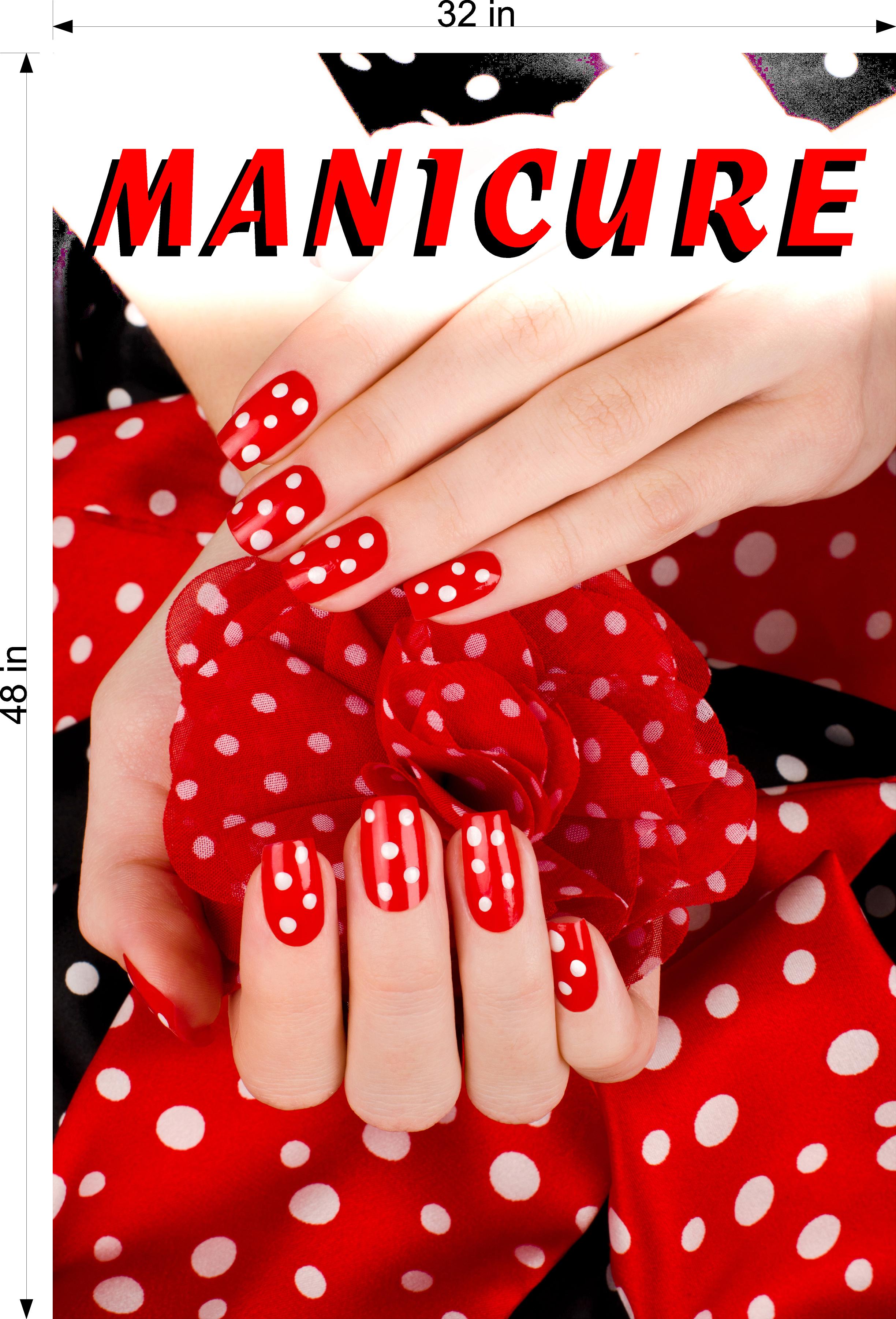 Manicure 15 Perforated Mesh One Way Vision See-Through Window Vinyl Nail Salon Sign Vertical