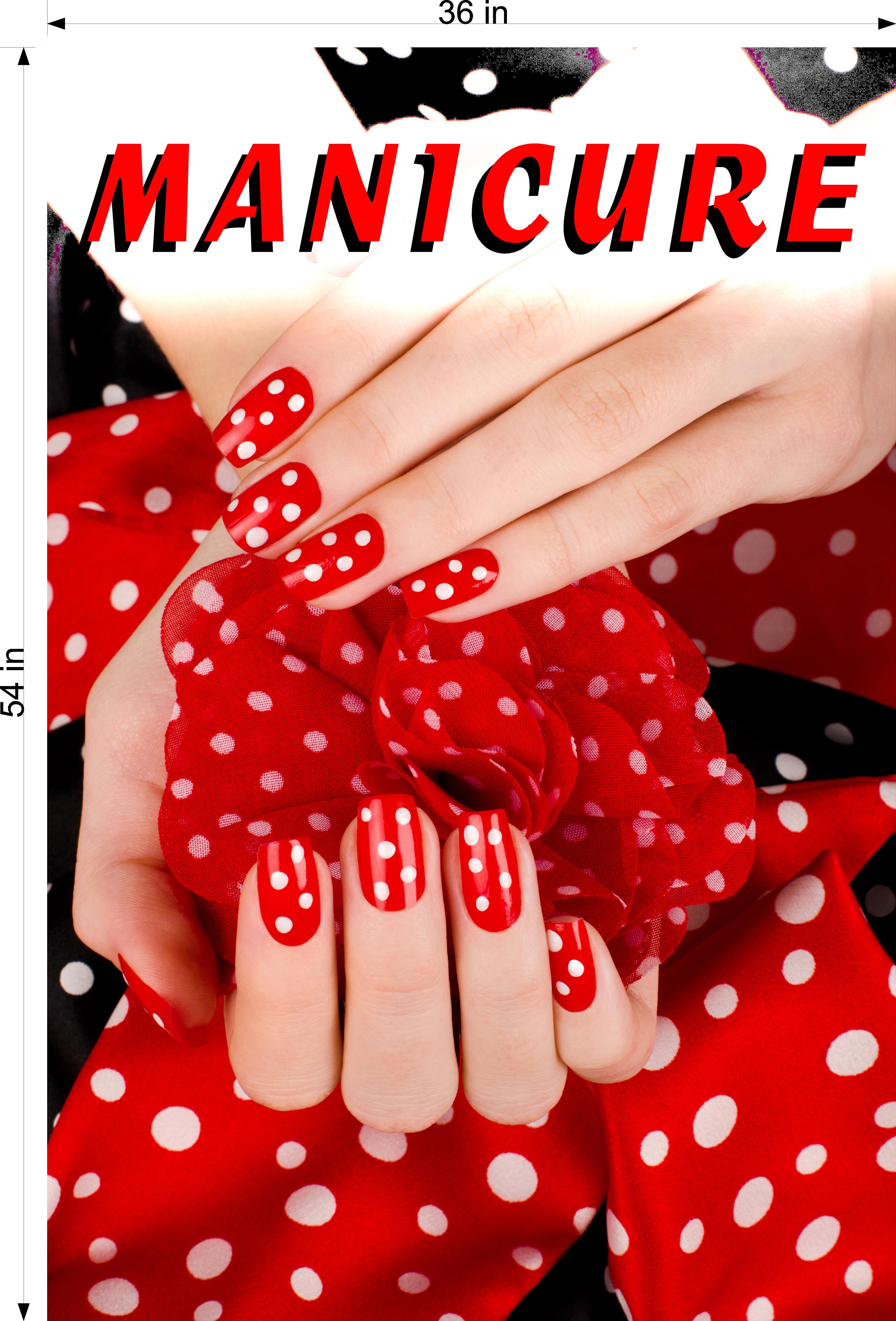Manicure 15 Perforated Mesh One Way Vision See-Through Window Vinyl Nail Salon Sign Vertical