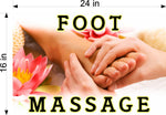 Massage 04 Perforated Mesh One Way Vision See-Through Window Vinyl Salon Sign Foot Horizontal