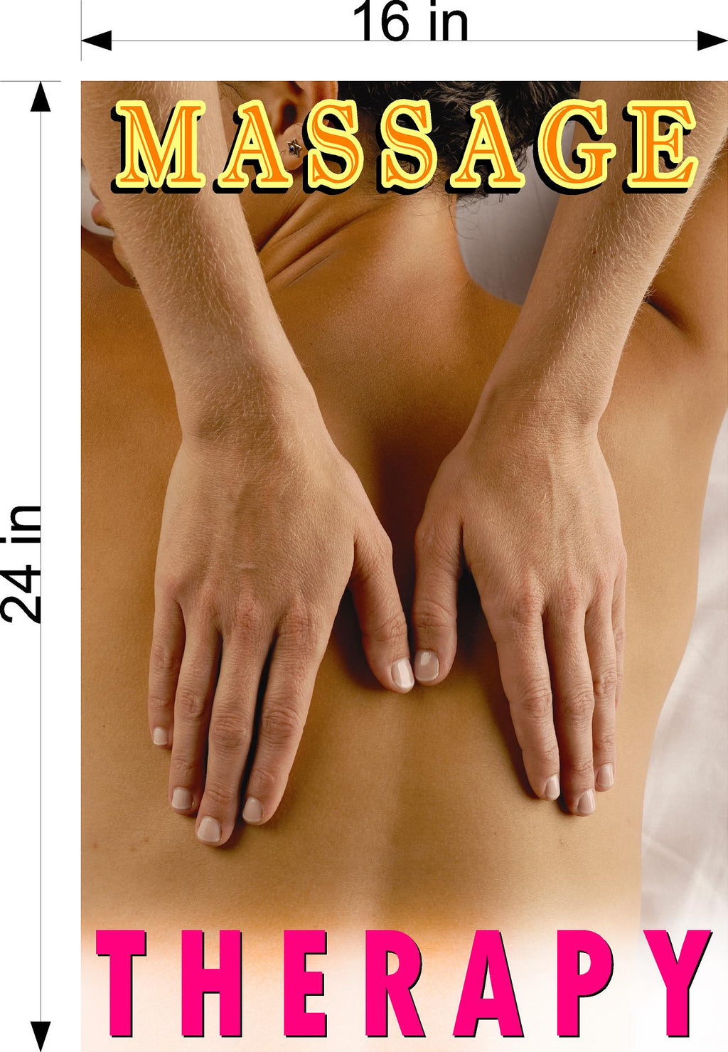 Massage 07 Photo-Realistic Paper Poster Interior Inside Wall Window Non-Laminated Sign Back Body Vertical