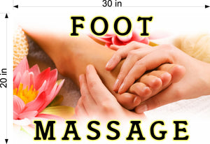 Massage 04 Photo-Realistic Paper Poster Interior Inside Wall Window Non-Laminated Sign Therapy Back Body Foot Horizontal