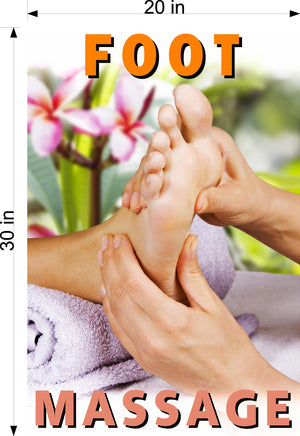 Massage 05 Photo-Realistic Paper Poster Interior Inside Wall Window Non-Laminated Sign Therapy Back Body Foot Vertical